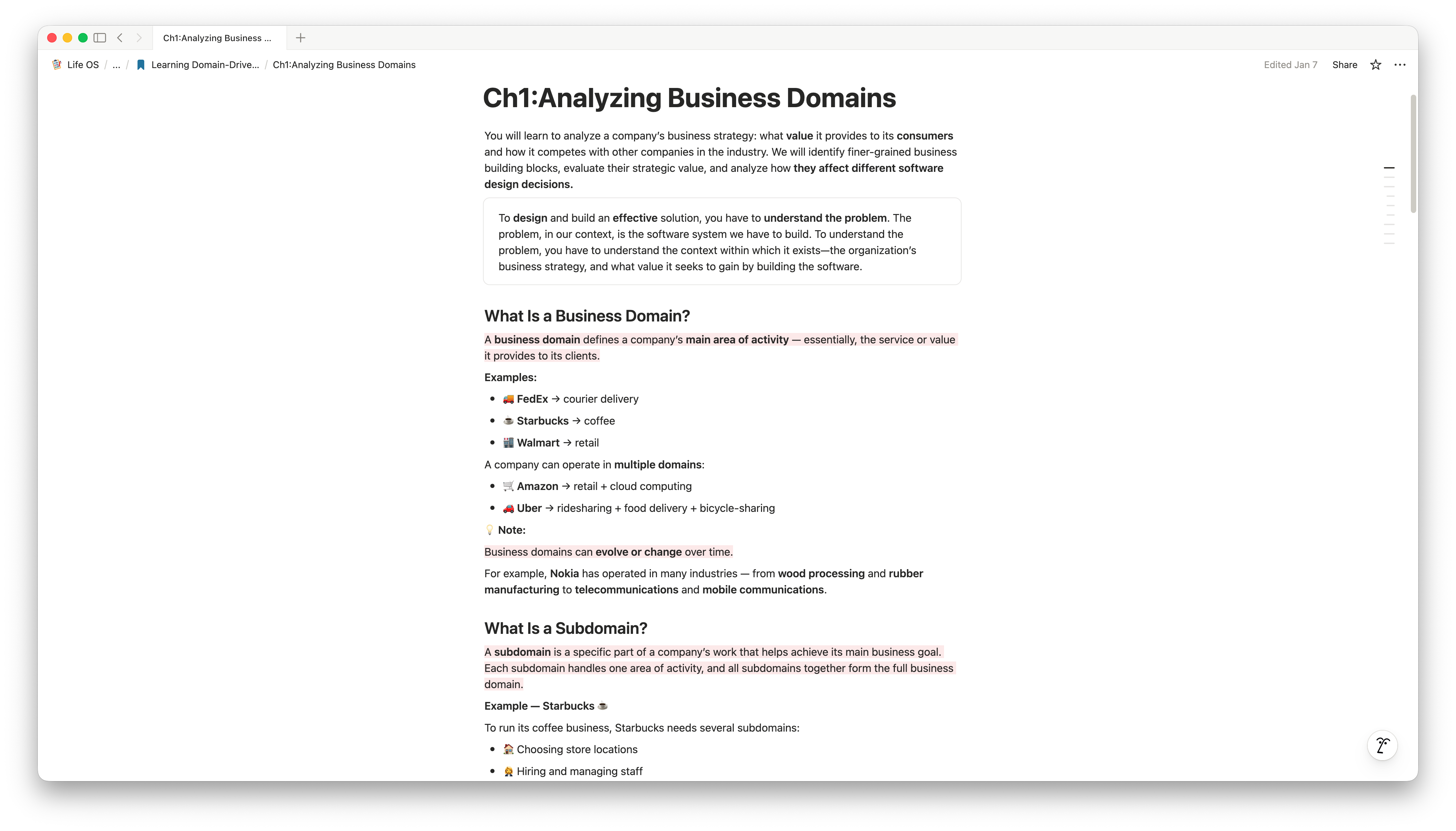 Chapter summary example